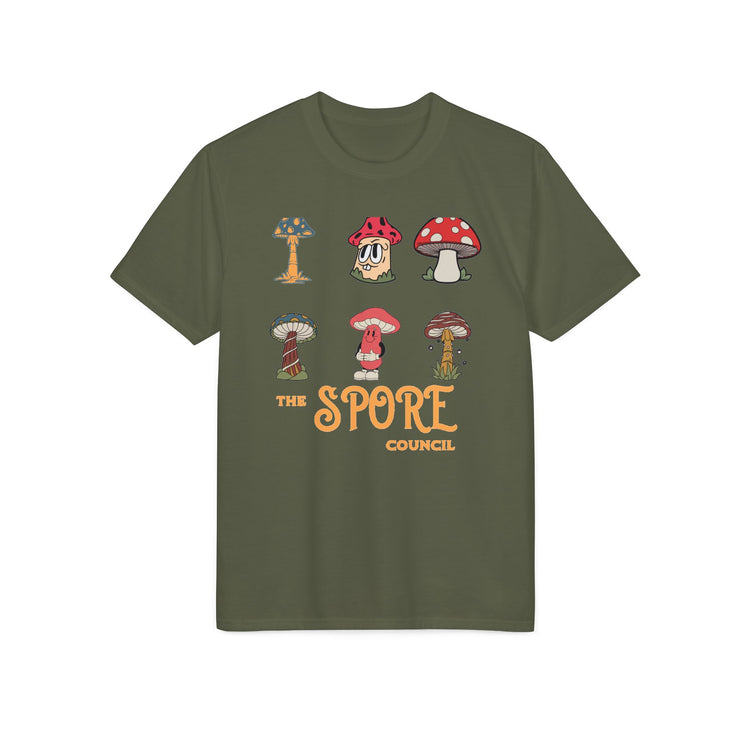 Mushroom Crew Graphic T-Shirt — Retro Spore Fungi Design