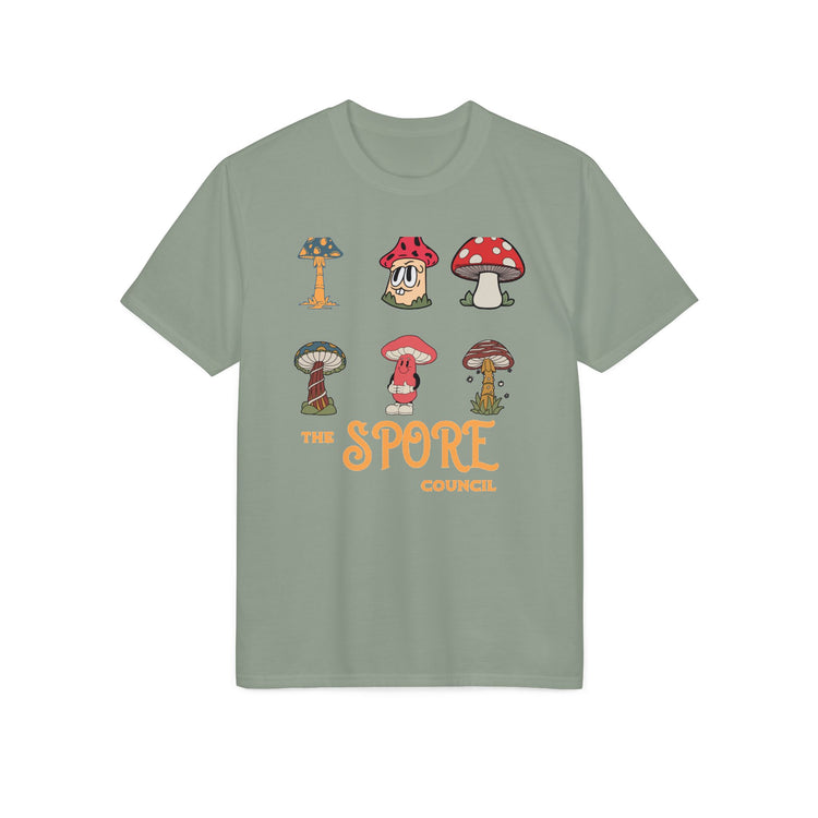 Mushroom Crew Graphic T-Shirt — Retro Spore Fungi Design