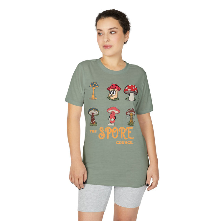 Mushroom Crew Graphic T-Shirt — Retro Spore Fungi Design