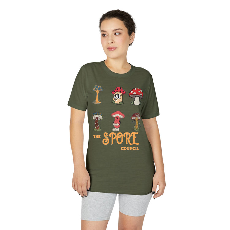 Mushroom Crew Graphic T-Shirt — Retro Spore Fungi Design