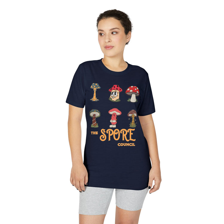 Mushroom Crew Graphic T-Shirt — Retro Spore Fungi Design