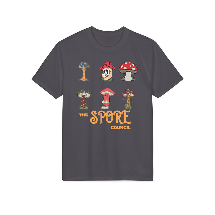 Mushroom Crew Graphic T-Shirt — Retro Spore Fungi Design