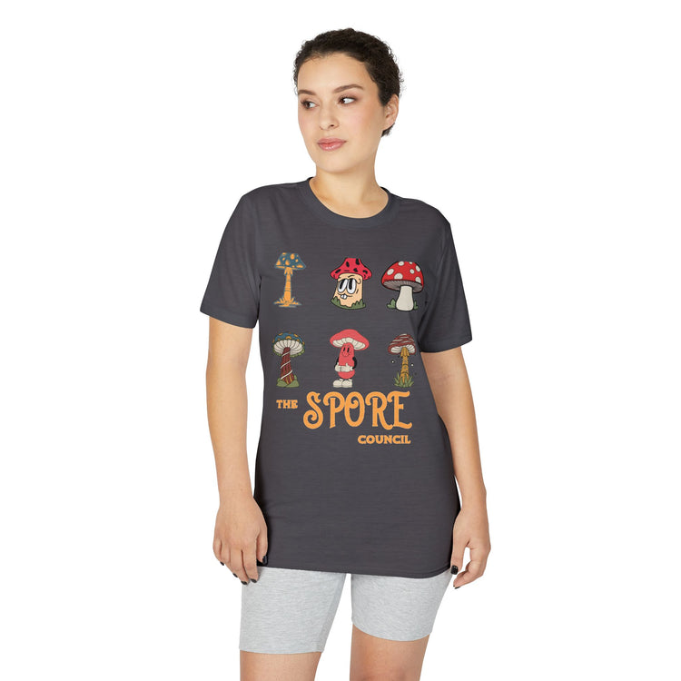 Mushroom Crew Graphic T-Shirt — Retro Spore Fungi Design